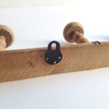 Wooden wall coat rack with 5 hooks