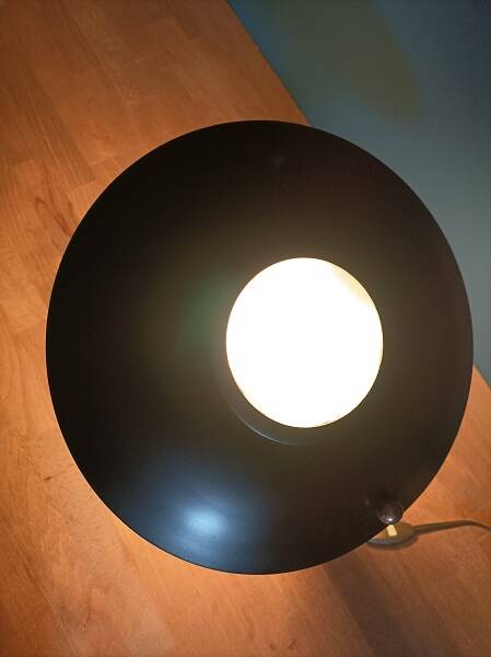 Loft bedside desk lamp wood metal saucer