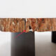 Red petrified wood coffee table from Arizona: 114x88cm