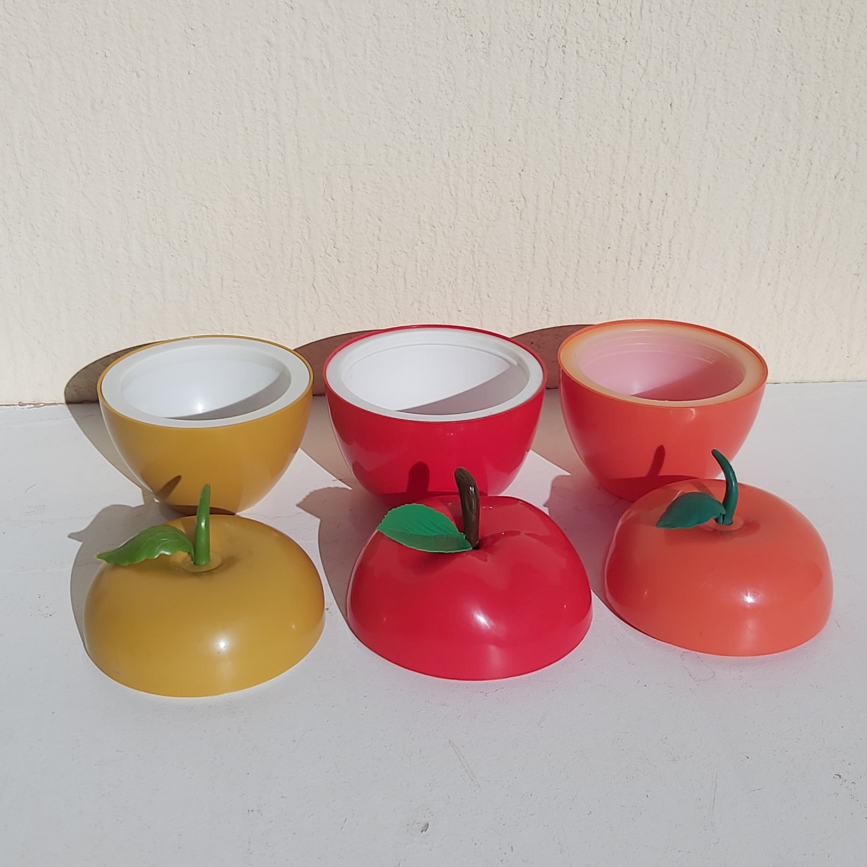 Set 3 vintage ice buckets 70s