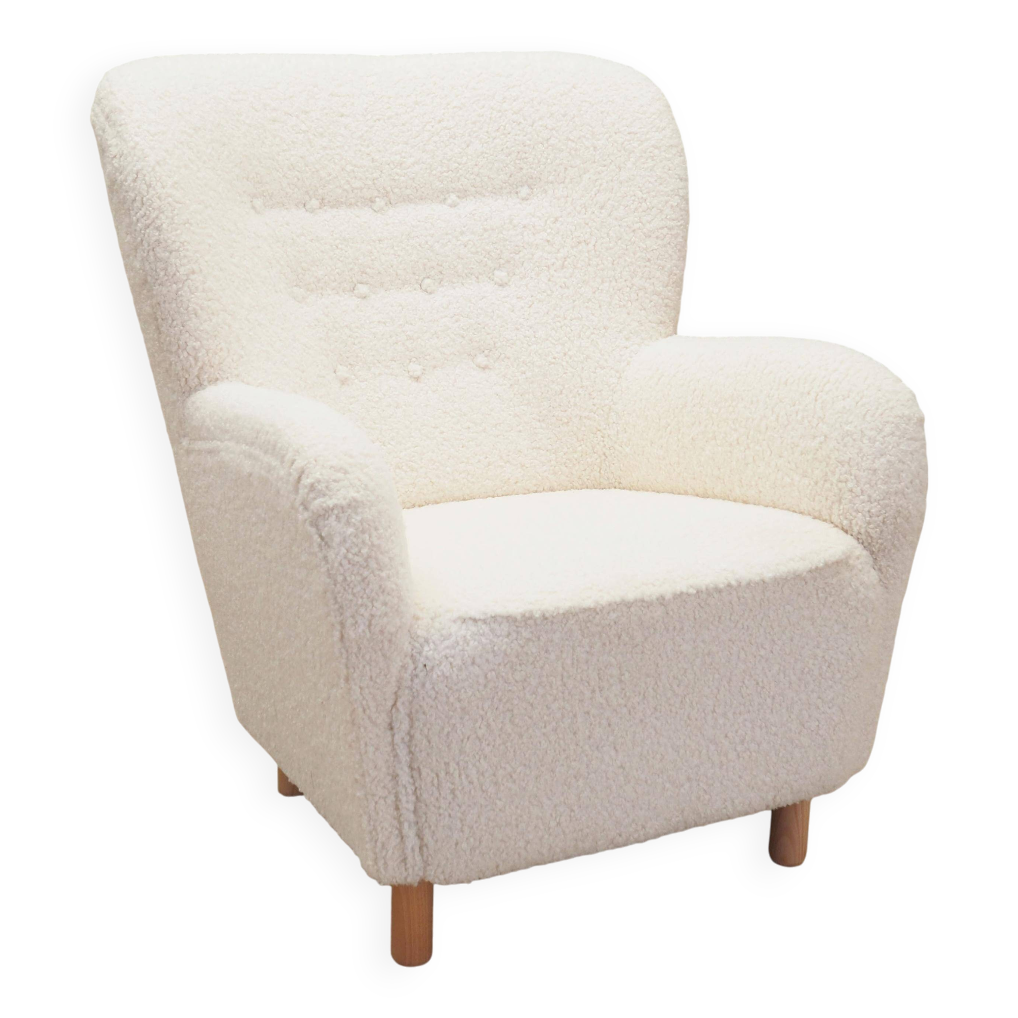 White armchair, Scandinavian design, production: Denmark