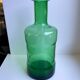Set of a decanter and 6 glasses colored green bottle 70s