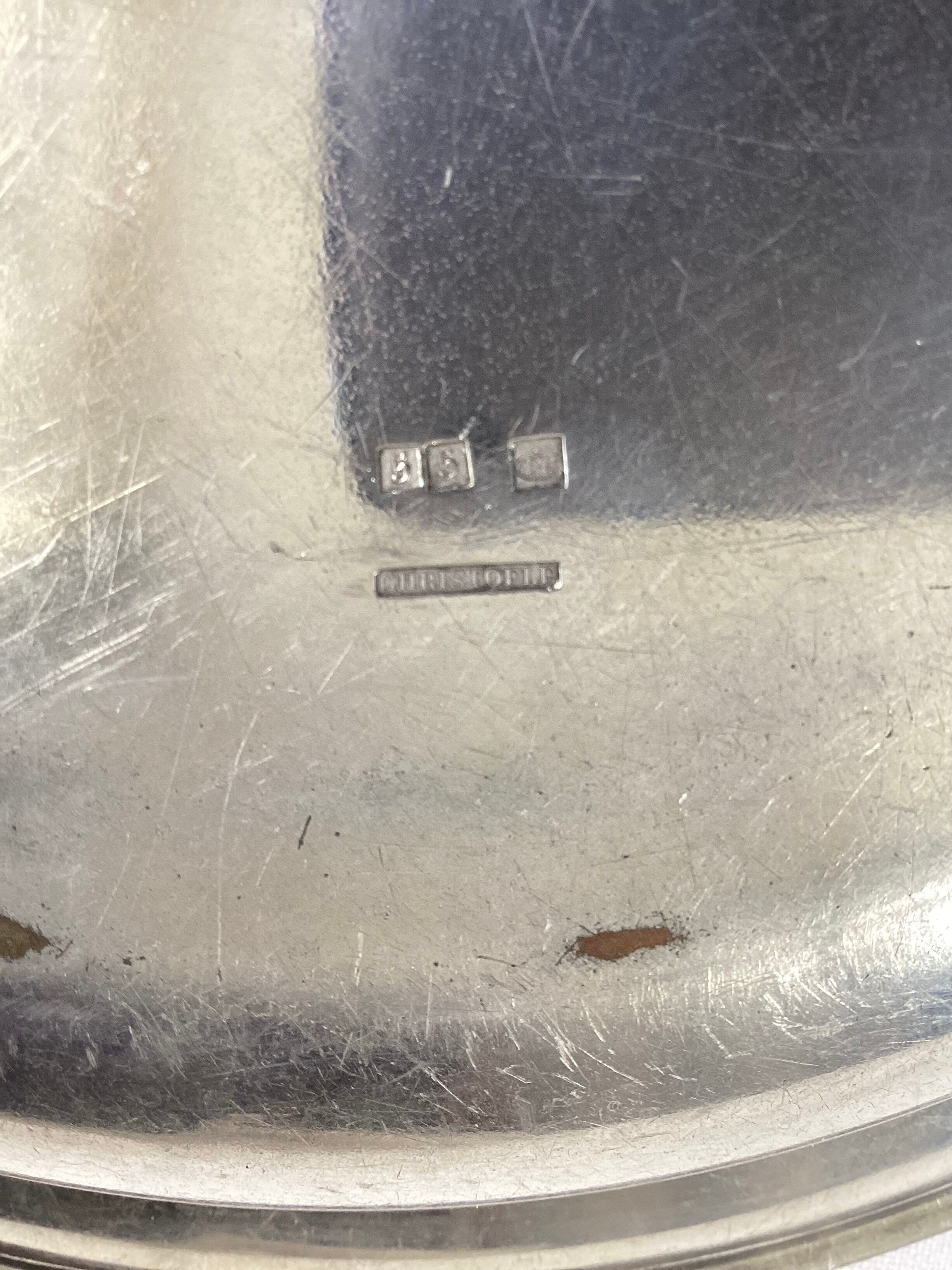 Old Christofle silver metal dish dimension: height -3cm- diameter 25cm-