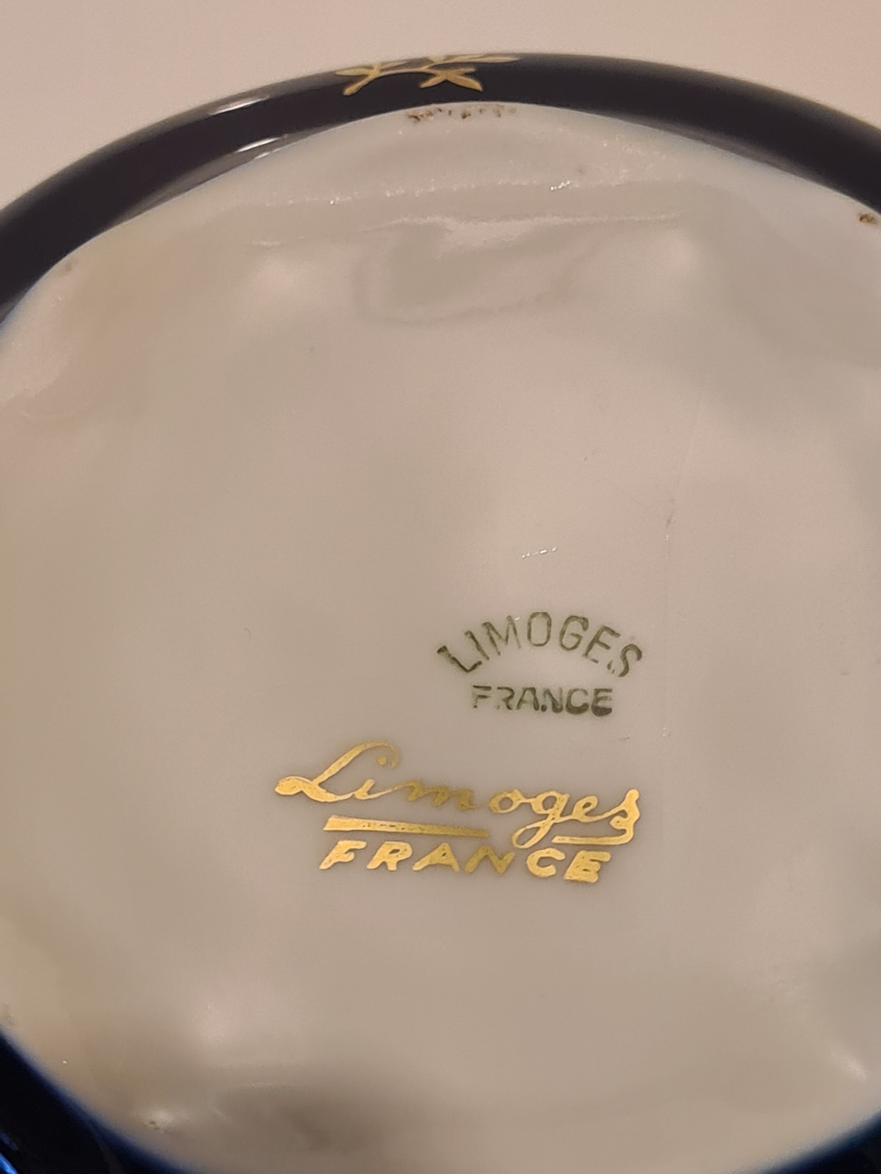 Limoges Blue Porcelain Candy Scene