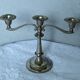 Candle holder 3 branches in silver metal