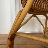 Vintage rattan and canning armchair
