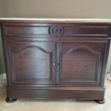 Victorian chest of drawers with white marble top