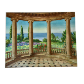 Paysage à la gouache encadré