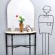 Minimal Shield Shaped Wall Mirror with a Steel Frame, Italy