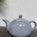 Théière 1980 grise et blanche moucheté
