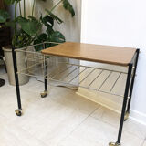 Vinyl door table with wheels, 1970