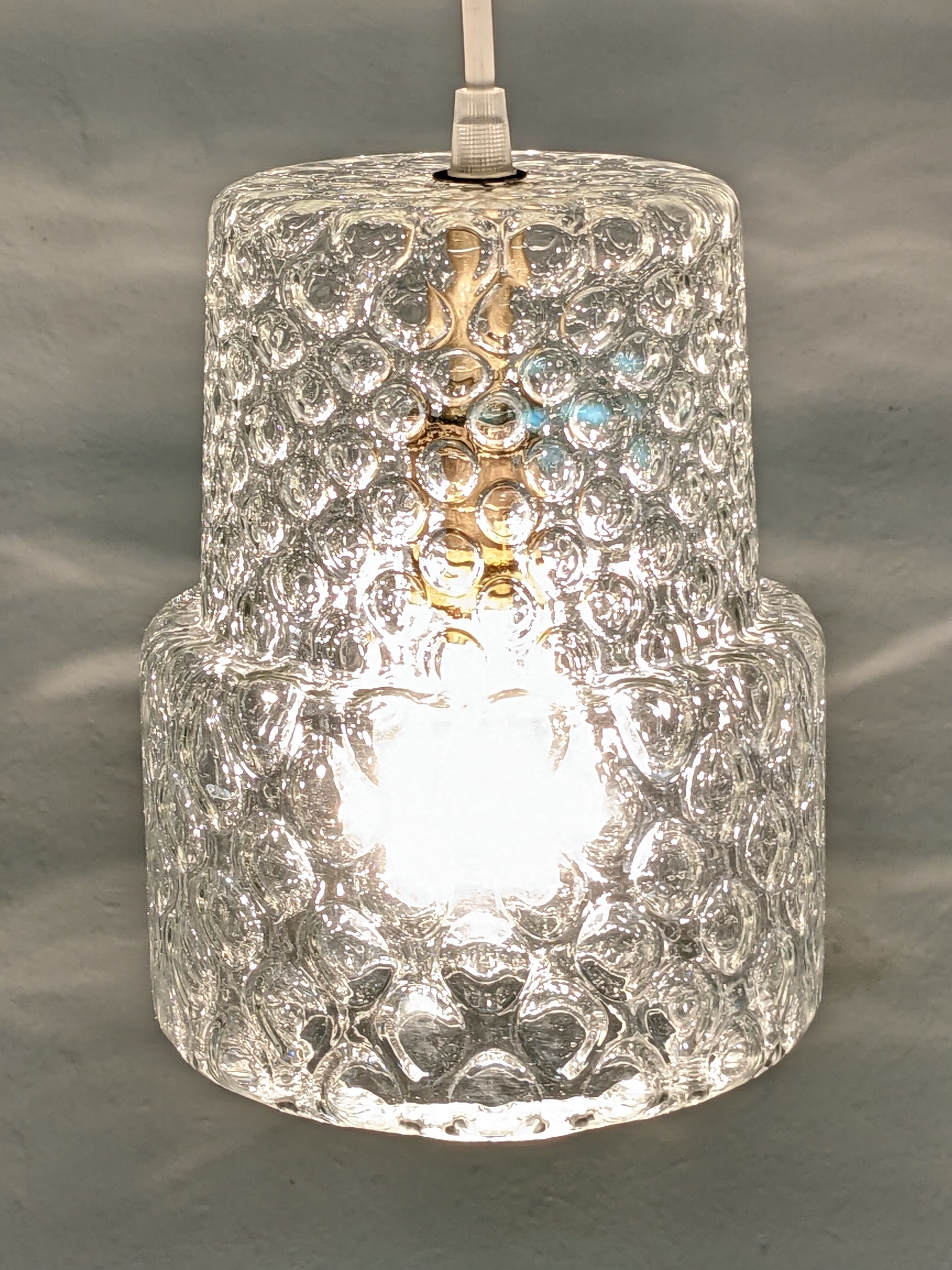 Suspension en verre bullé des années 60/70