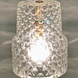 Suspension en verre bullé des années 60/70