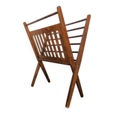 Vintage wooden folding magazine rack