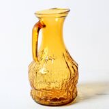 Vintage Designer Italian Amber Glass Pitcher / Mid-century Jug / 1970s