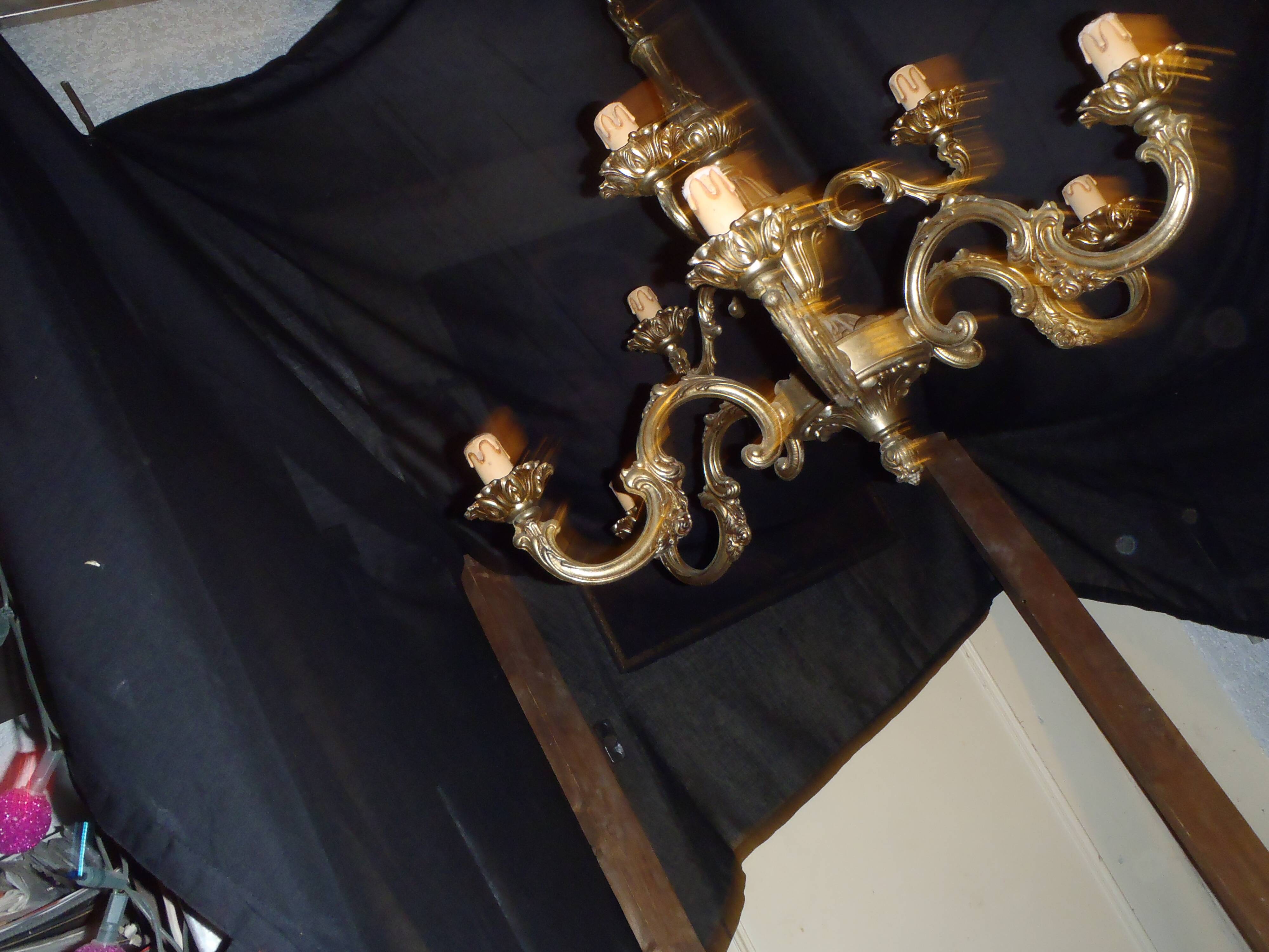 Bronze chandelier "framon" with 9 lights.