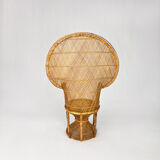 Vintage rattan and wicker peacock chair, 1970s