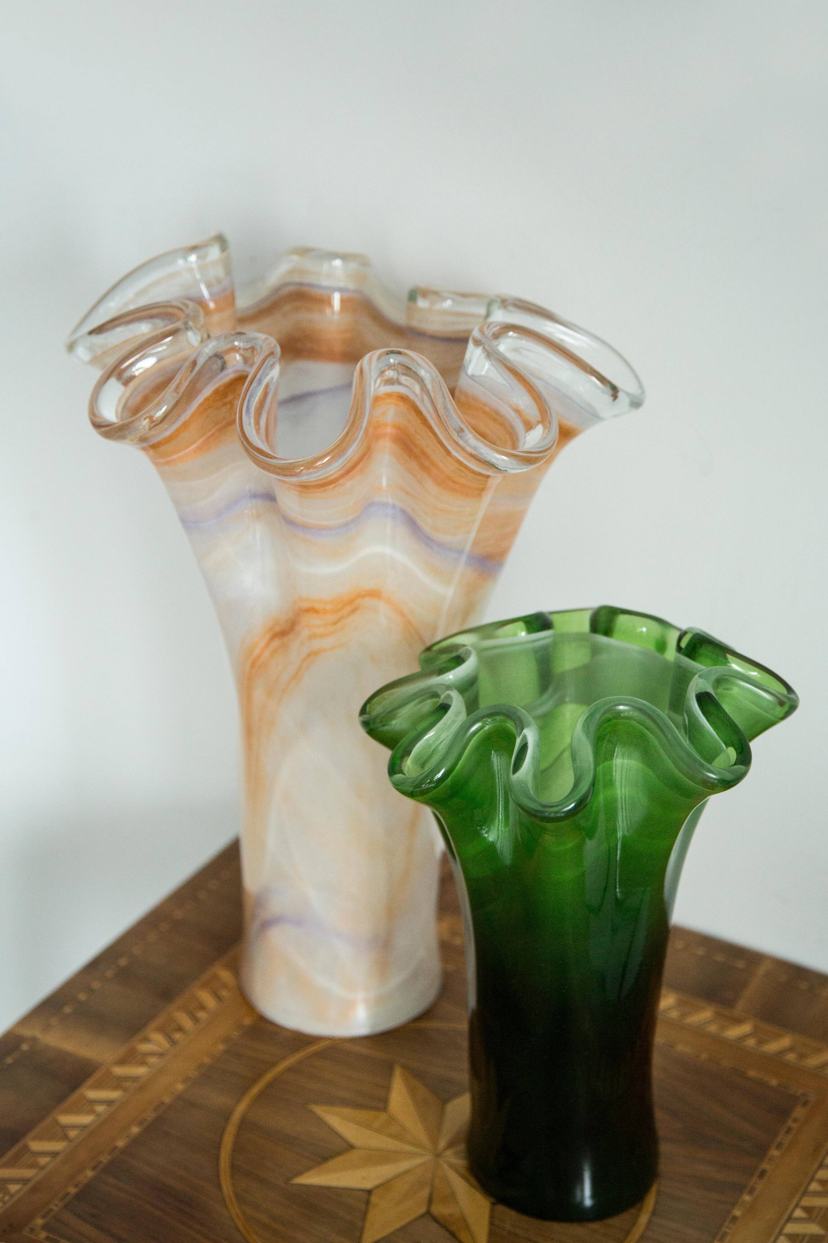 Vintage Murano vase in dark green glass, Italy, 2000s