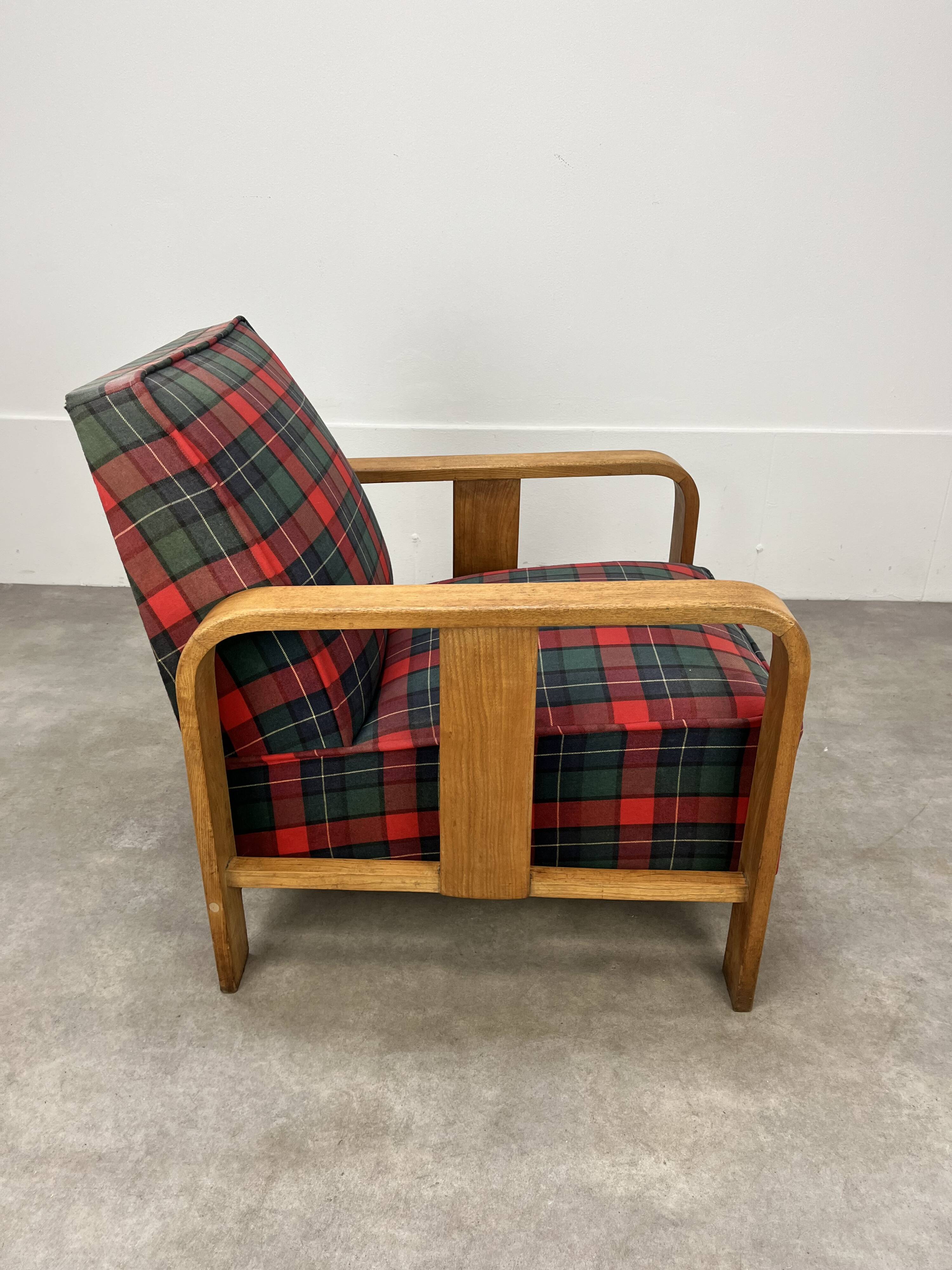 Art Deco wooden armchair from the 1930s