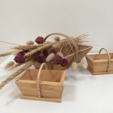Lot of 3 wooden baskets