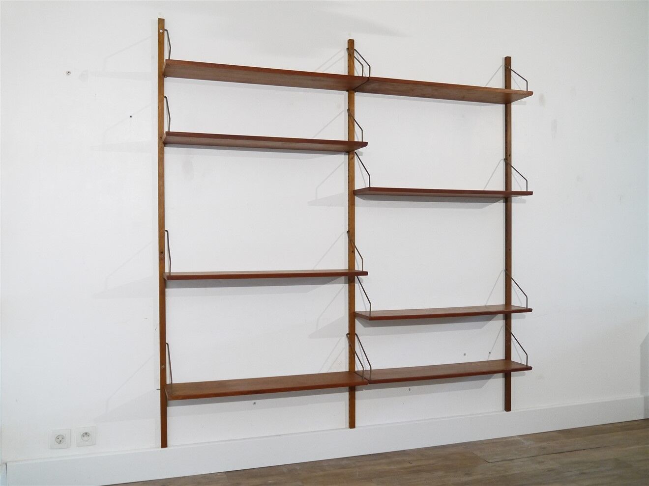 1960 vintage Scandinavian teak shelf wall system