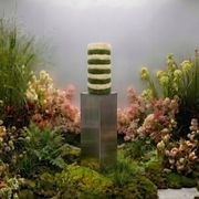Large Green Striped Vase
