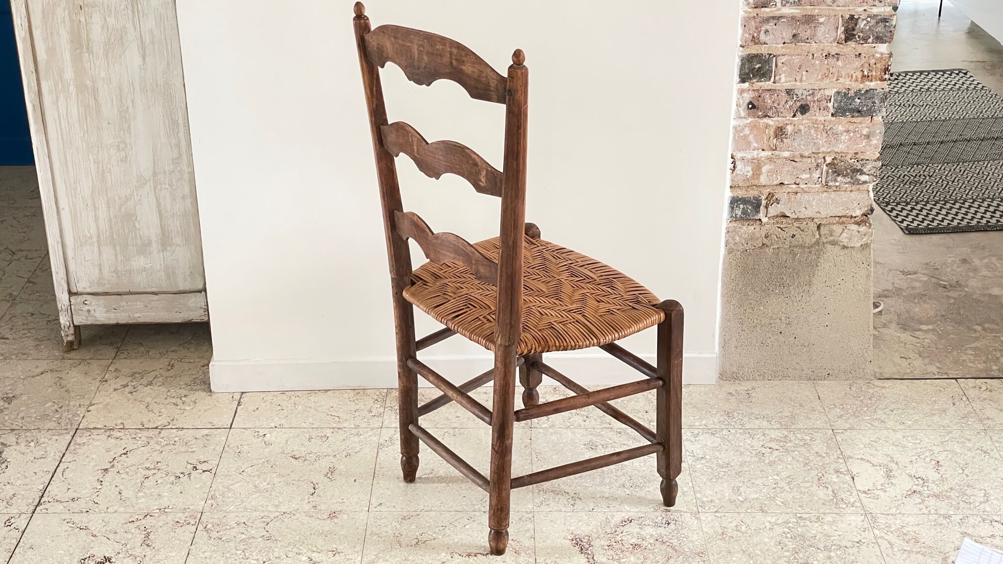 Low straw chair country style