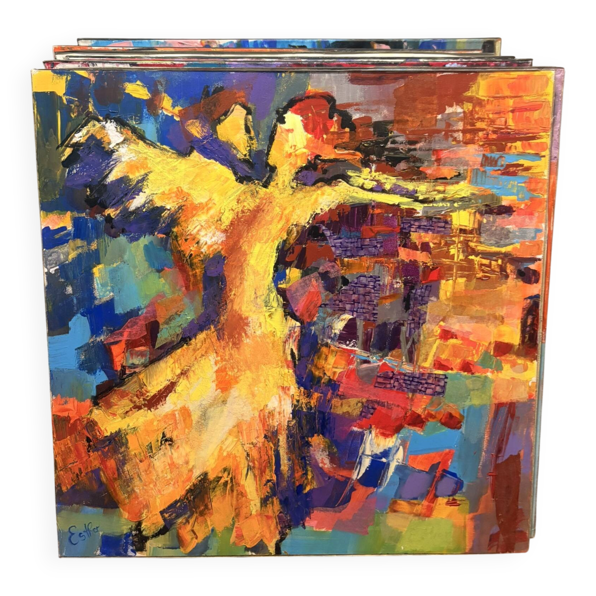 Oil Painting Canvas Deloison Caen Abstract Modern Dancer Woman
