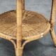 Ensemble de salon en rotin et osier italien des années 1950, quatre fauteuils et une table.