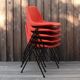 5 orange plastic chairs by Robin Day for Hille