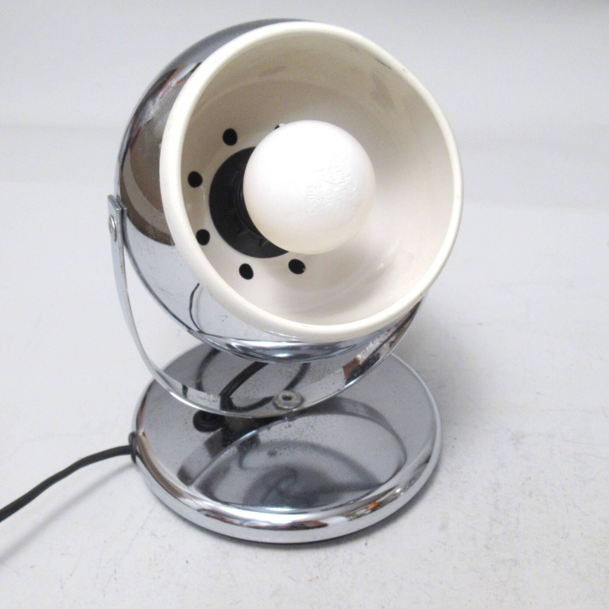 Pair of chrome ball lamps from the 1960s.