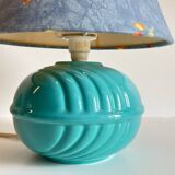 Lampe boule en céramique bleue vintage
