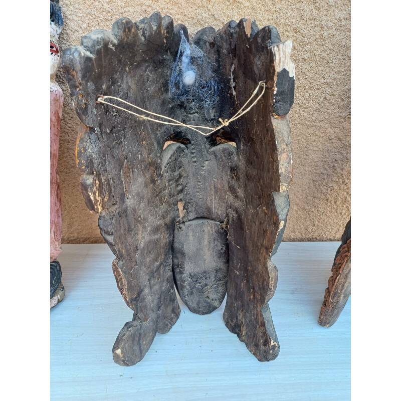 3 ethnic tribal wooden masks 19th century