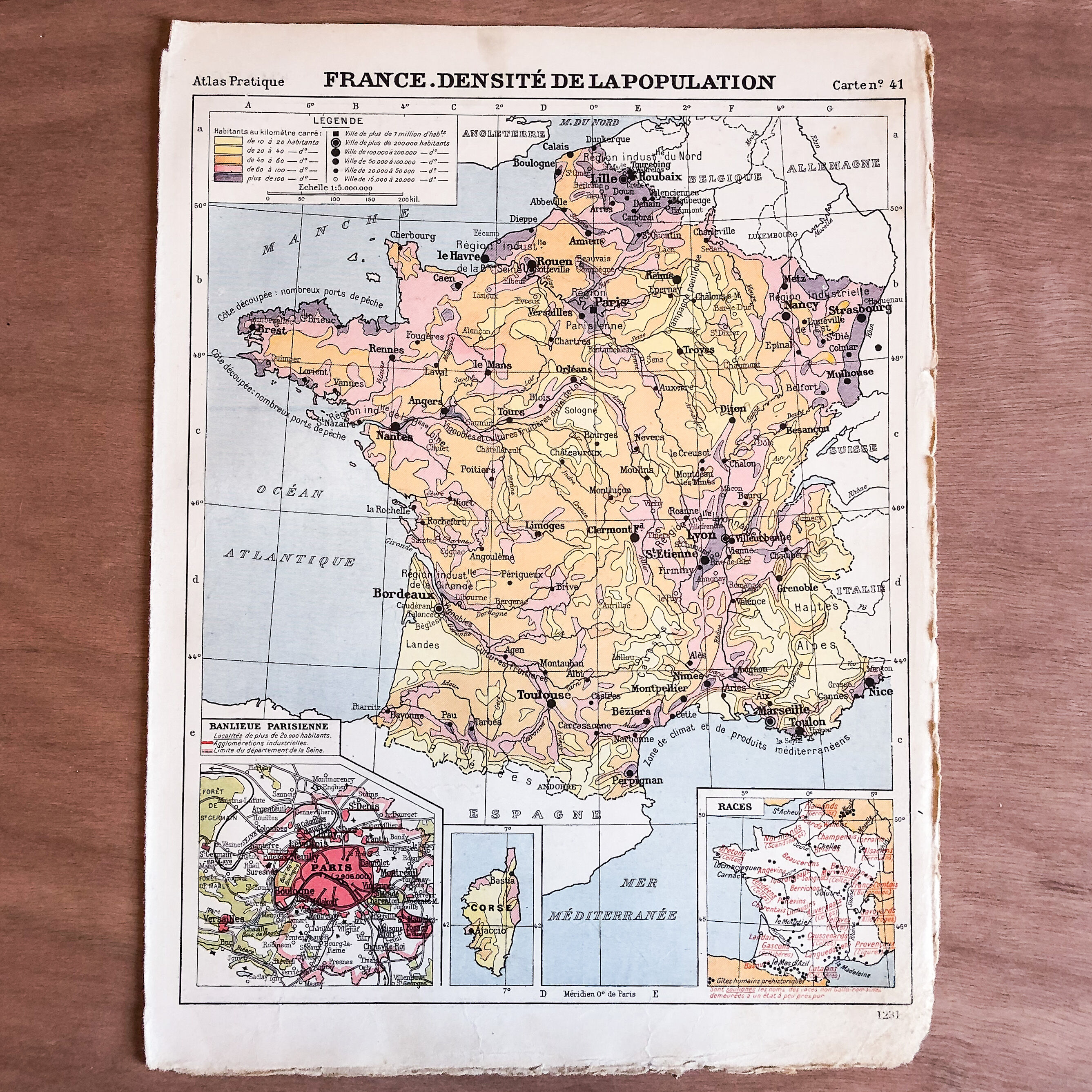 Map of France population density 1929