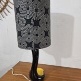 Vintage ceramic lamp free form Yellow and Black