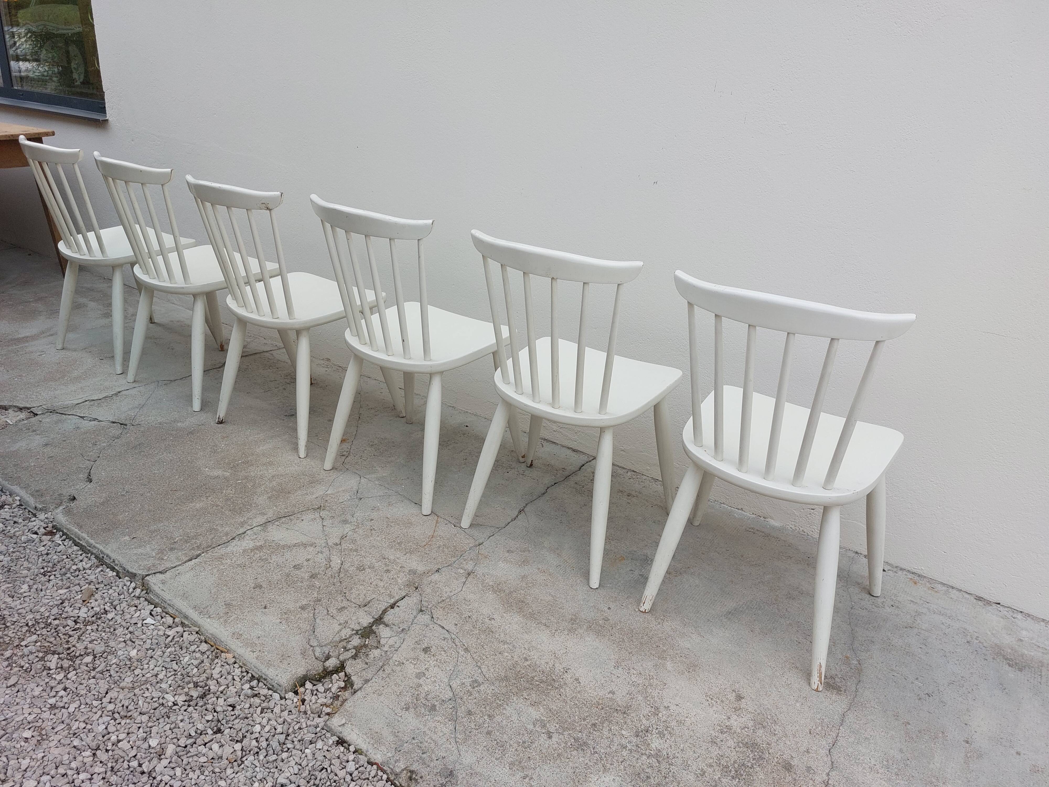 Série de 6 chaises de bistrot vintage