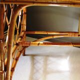 Vintage rattan and bamboo desk