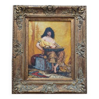 Orientalist painting on wood