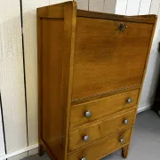 Vintage oak secretary – 1940s/1950s – 3 drawers