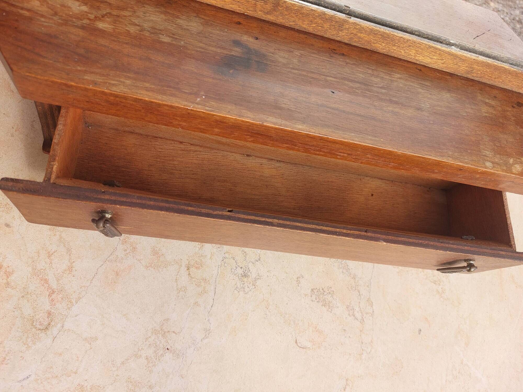 coat rack, hooks, wood and metal, vintage