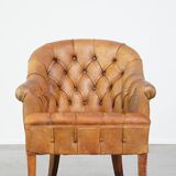 Sheepskin Chesterfield armchair with elegant design and lots of character