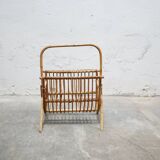 Vintage Rattan Magazine Rack