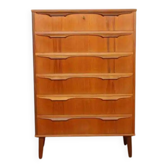 Vintage Danish chest of drawers | Teak | 6 drawers | 122 cm
