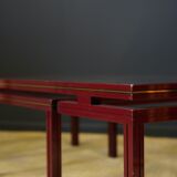 Table basse en verre avec table imbriquée de Pierre Vandel
