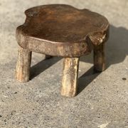 Mini low stool in upcycled old Asian teak H15 D24