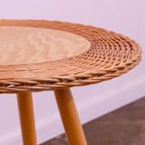 Mid century rattan coffe table by Jan Kalous for ÚLUV, 1960´s, Czechoslovakia