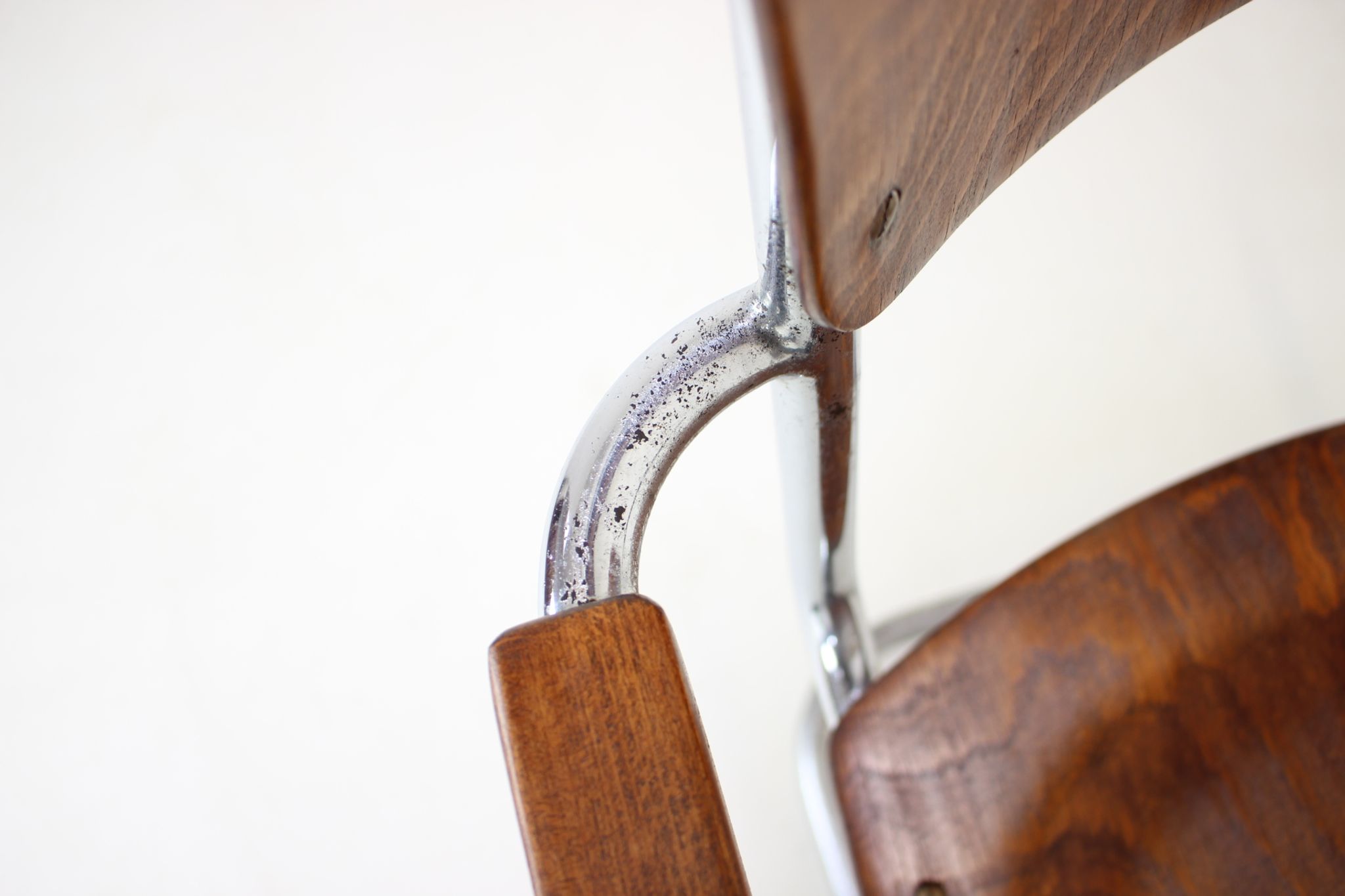Chaise Bauhaus chrome restaurée par Rudolf Vichr Prag années 1930