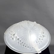 Important Art Deco lamp, nickel-plated bronze, Schneider glass, Fr, c. 1930