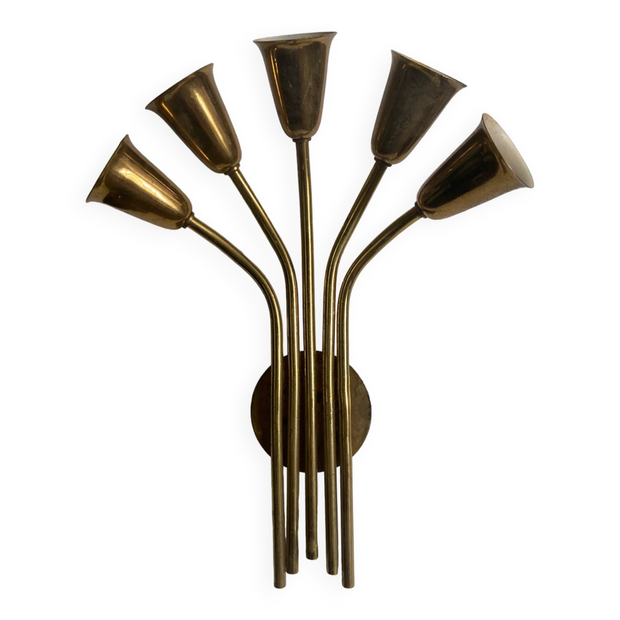 Wall lamp 5 burners brass 50s