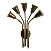 Wall lamp 5 burners brass 50s